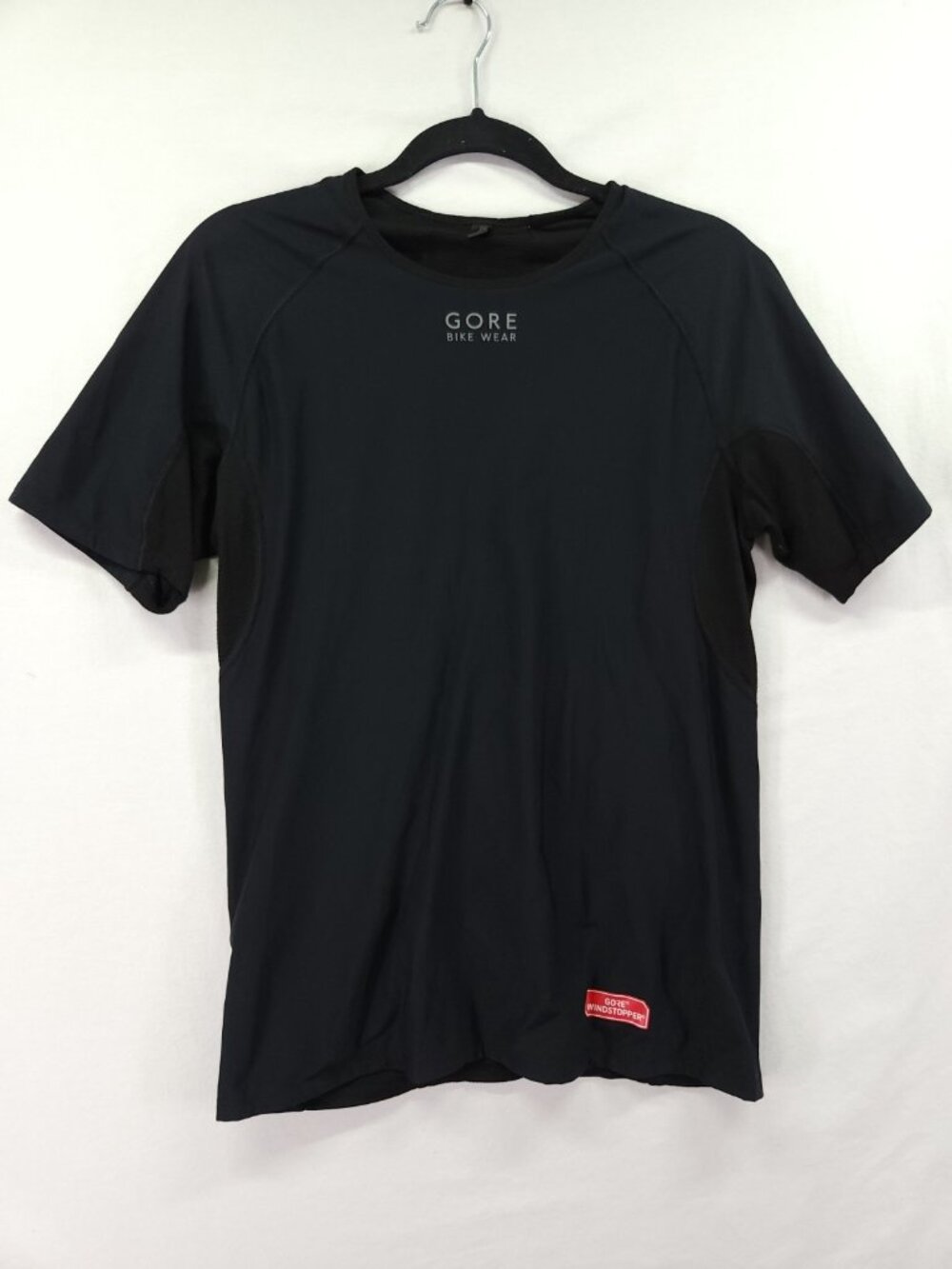 Gore Bike Wear Men Large Windstopper Cycling Base Layer Short Sleeve Shirt Black